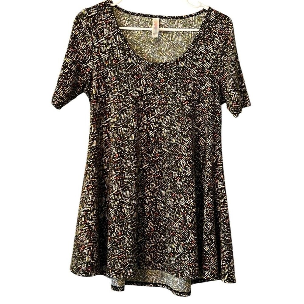 LuLaRoe T Tee Shirt Geometric Colorful Short‎ Sleeve Size XXS Loungewear Comfort